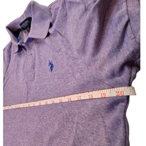 US Polo Assn Mens Heather Purple Short Sleeve Polo Shirt Luxury Feel Size M - Picture 5 of 7
